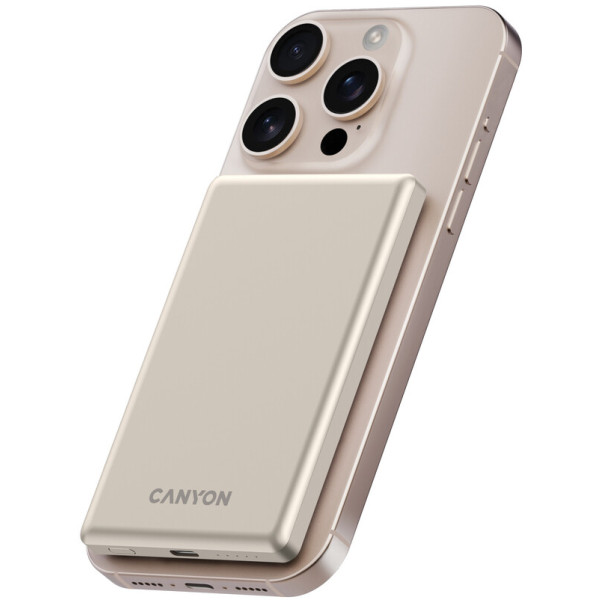 Фото - Батарея мобільна Canyon OnPower 505 slim Magsafe 5000 mAh PD20W Beige (CNS-CPB505BE)