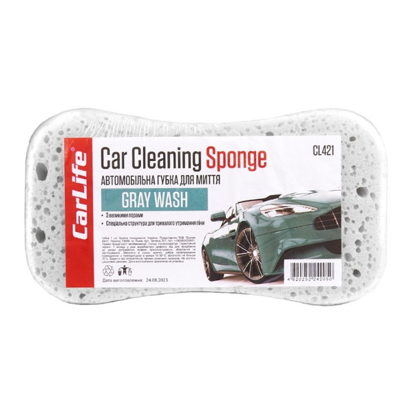 Фото - Автомобільна губка CarLife GrayWash з великими порами (CL-421)