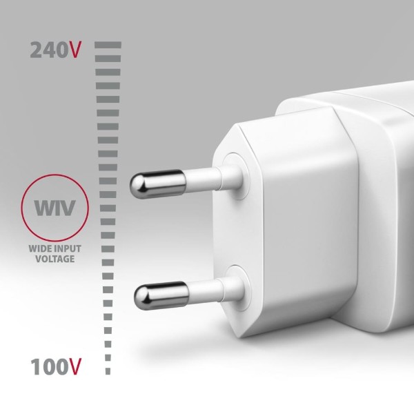 Фото - Сетевое зарядное устройство AXAGON QC3.0,4.0/AFC/FCP/PPS/Apple + PD type-C, 30W White (ACU-PQ30W)