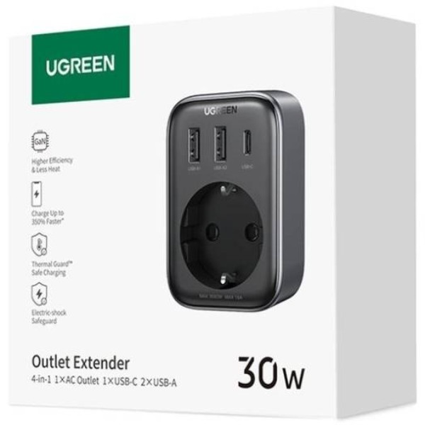 Фото - Сетевое зарядное устройство UGREEN CD314 3xUSB 30W Outlet Extender 2хUSB-A+USB-C (90613)