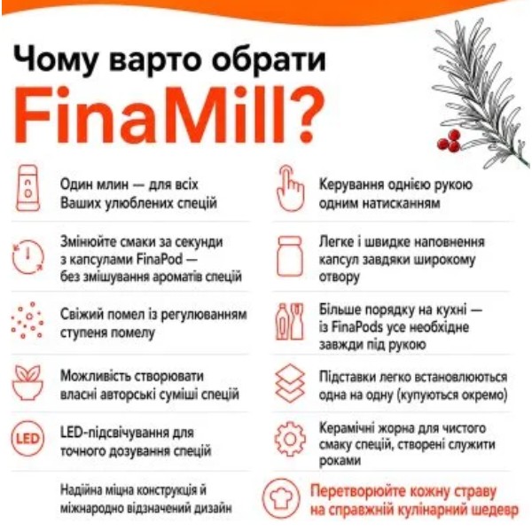Фото - Млинок для спецій FinaMill Standart (GP180134-MIB)