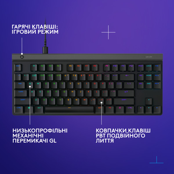 Фото - Клавиатура проводная игровая Logitech G515 TKL Switch-Tactile USB Black (920-012872)