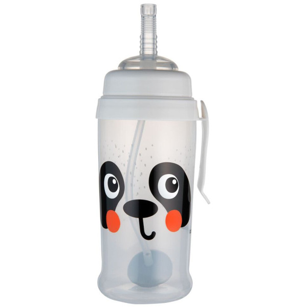 Фото - Поїльник-непроливайка дитячий Canpol babies з трубочкою і обтяжувачем BabiesBoo - панда (56/510_whi)