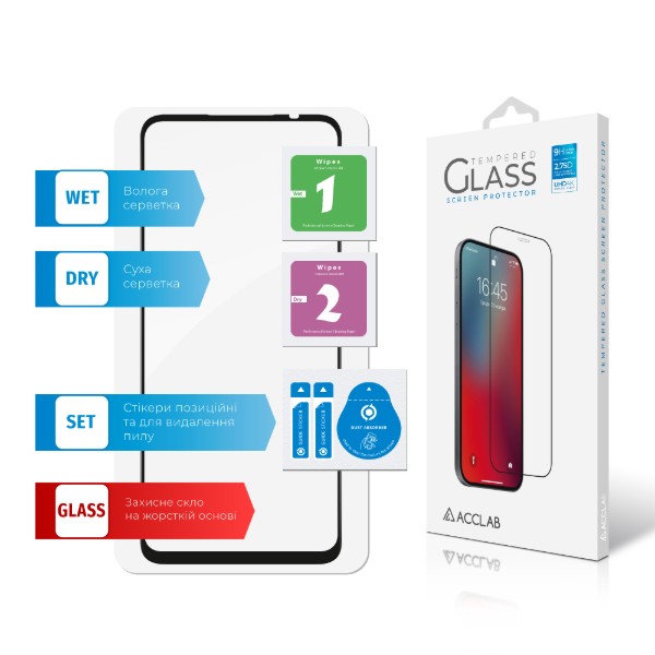 Фото - Защитное стекло для смартфона ACCLAB Full Glue for MOTO G24 Power Black (1283126591778)