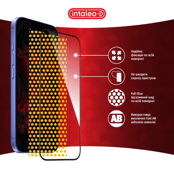 Фото - Защитное стекло для смартфона Intaleo Full Glue for Apple iPhone 16 Black (1283126593789)