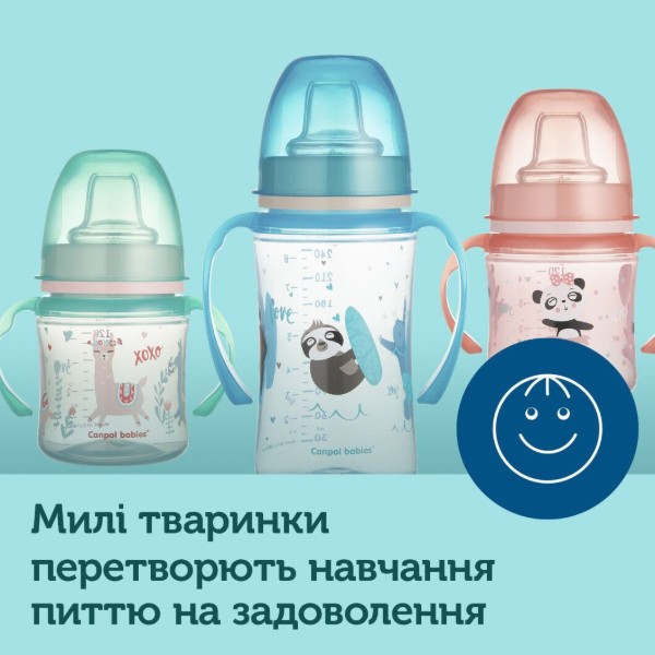 Фото - Поїльник-непроливайка дитячий Canpol babies Навчальний EasyStart Sweet Fun синій, 120 мл. (35/207_blu)