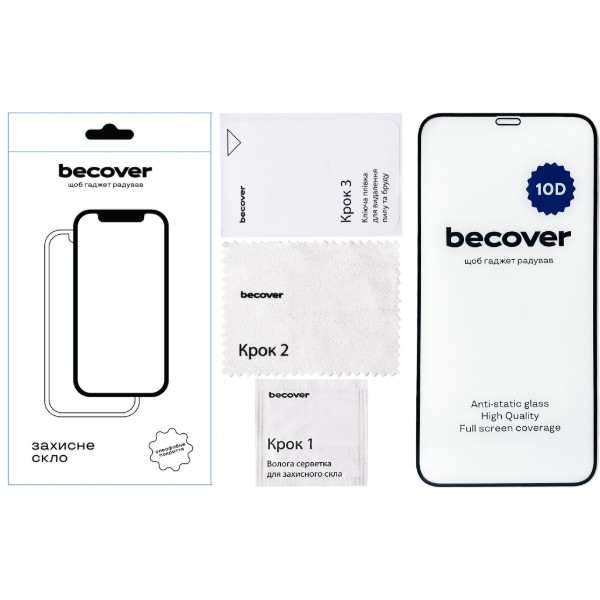 Фото - Защитное стекло для смартфона BeCover for Apple iPhone 12 Pro 10D Black (711512)