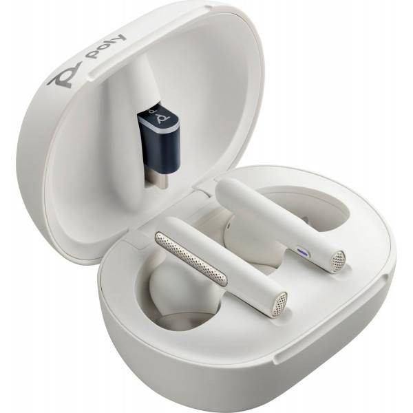 Фото - Навушники вкладиші бездротові TWS Poly Voyager Free 60+ Earbuds + BT700A + TSCHC White (7Y8G5AA)