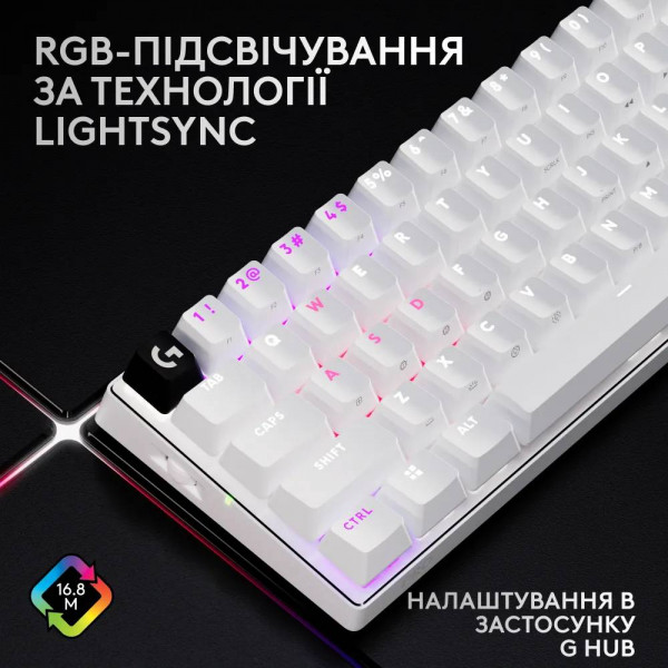Фото - Клавиатура беспроводная игровая Logitech G Pro X 60 LightSpeed White (920-011930)