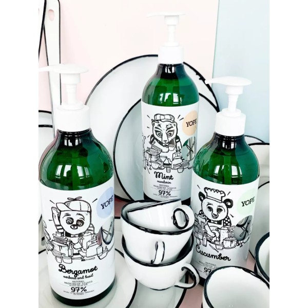 Фото - Засіб для ручного миття посуду Yope BERGAMOT&BASIL 750 мл (5906874565292)