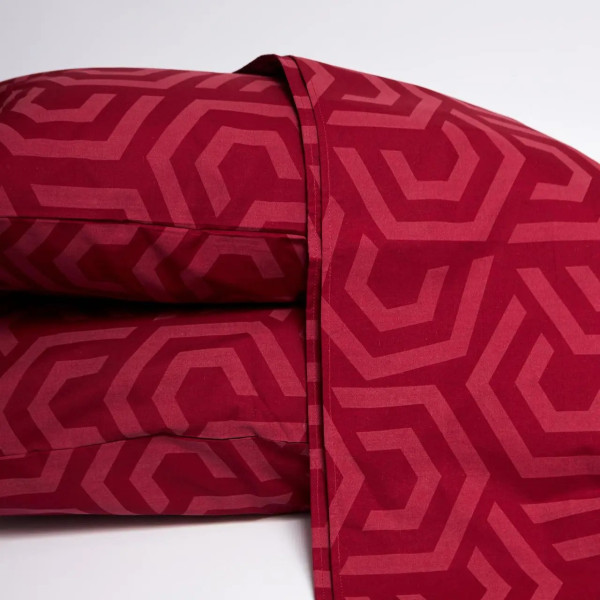 Фото - Комплект постільної білизни Moon&Star Бязь Gold Люкс Burgundy Charm 200х220 нав. 40х60 см 2 шт. (MS-890000084)