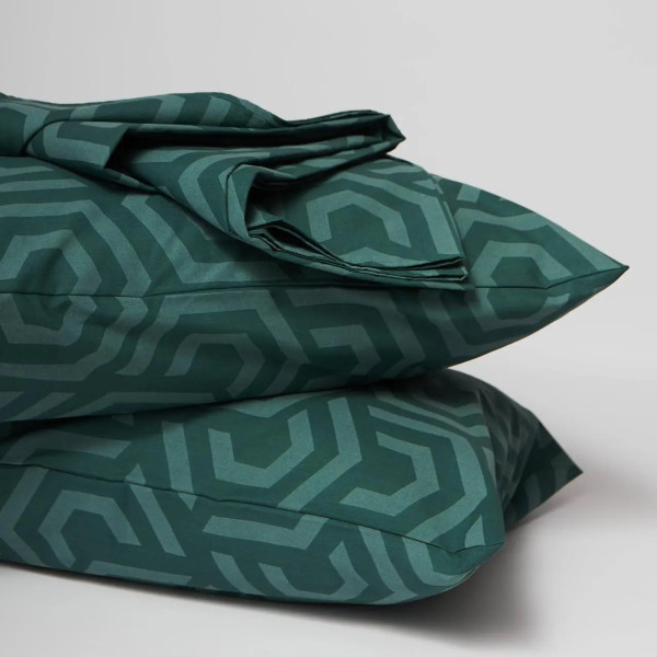 Фото - Комплект постільної білизни Moon&Star прост. 220х240 + 2 нав. 40х60 Бязь Gold Люкс Emerald Maze (MS-880000189)