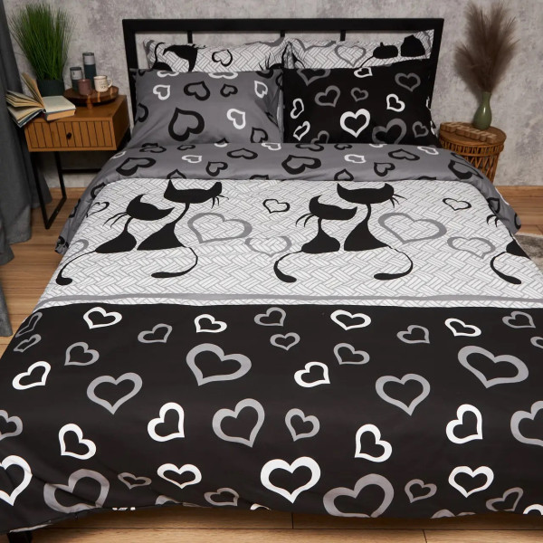 Фото - Комплект постільної білизни Moon&Star Бязь Gold Люкс Feline Romance 143х210х2 (MS-820009231)