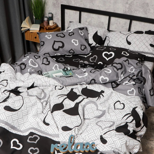 Фото - Комплект постільної білизни Moon&Star Бязь Gold Люкс Feline Romance 143х210х2 (MS-820009231)