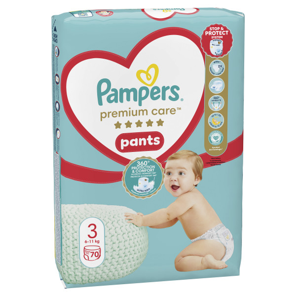 Фото - Одноразові підгузки-трусики Pampers Premium Care Pants Розмір 3 (6-11 кг) 70 шт. (80836075)