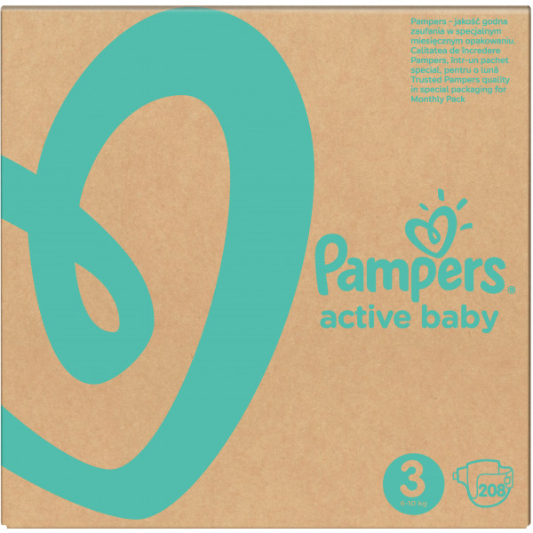 Фото - Одноразові підгузки Pampers Active Baby Розмір 3 (6-10 кг), 208 шт. (81678669)