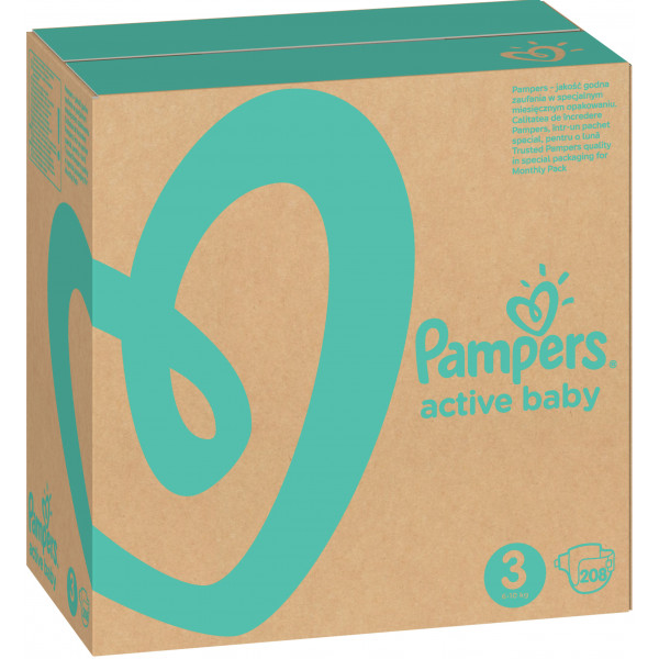 Фото - Одноразові підгузки Pampers Active Baby Розмір 3 (6-10 кг), 208 шт. (81678669)
