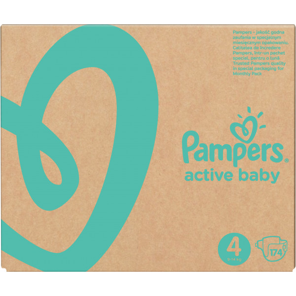 Фото - Одноразові підгузки Pampers Active Baby Розмір 4 (9-14 кг), 174 шт. (81678671)