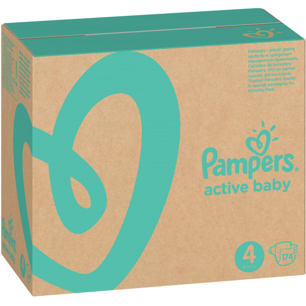 Фото - Одноразові підгузки Pampers Active Baby Розмір 4 (9-14 кг), 174 шт. (81678671)