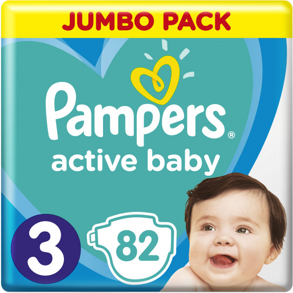 Фото - Одноразові підгузки Pampers Active Baby Розмір 3 (6-10 кг), 82 шт. (81680782)