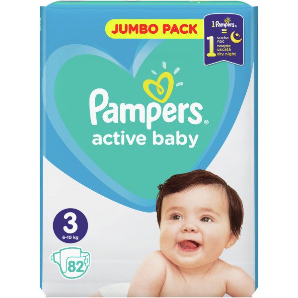 Фото - Одноразові підгузки Pampers Active Baby Розмір 3 (6-10 кг), 82 шт. (81680782)