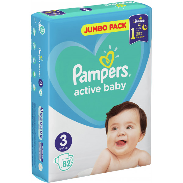 Фото - Одноразові підгузки Pampers Active Baby Розмір 3 (6-10 кг), 82 шт. (81680782)