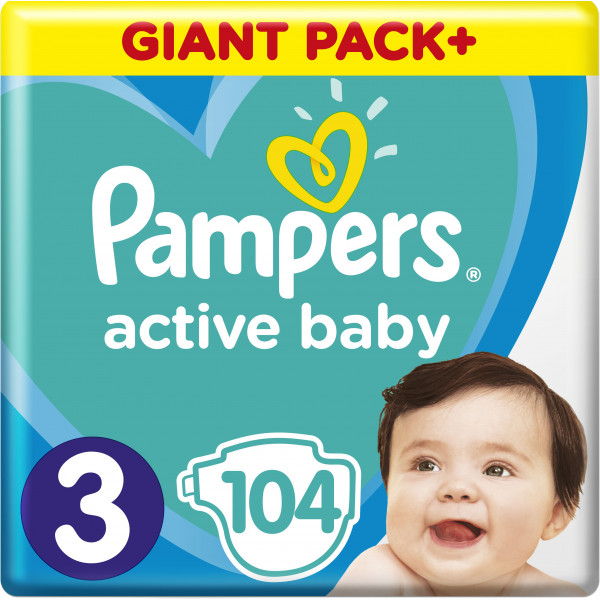 Фото - Одноразові підгузки Pampers Active Baby Розмір 3 (6-10 кг), 104 шт. (81680833)
