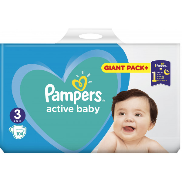 Фото - Одноразові підгузки Pampers Active Baby Розмір 3 (6-10 кг), 104 шт. (81680833)