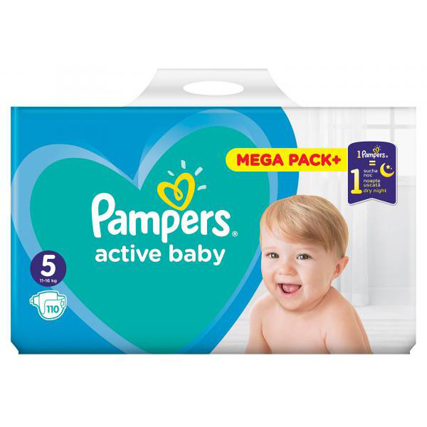 Фото - Одноразові підгузки Pampers Active Baby 5 Пробіг: 110 шт. (8001090951779)
