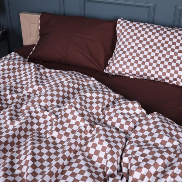 Фото - Комплект постільної білизни MirSon Сатин 22-1369 Classic Checkers 175х210 (2200010473698)