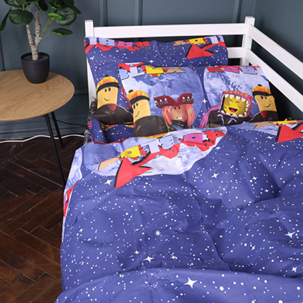Фото - Комплект постільної білизни MirSon Бязь Kids Time 17-0797 Roblox 175х210 см (2200011442303)