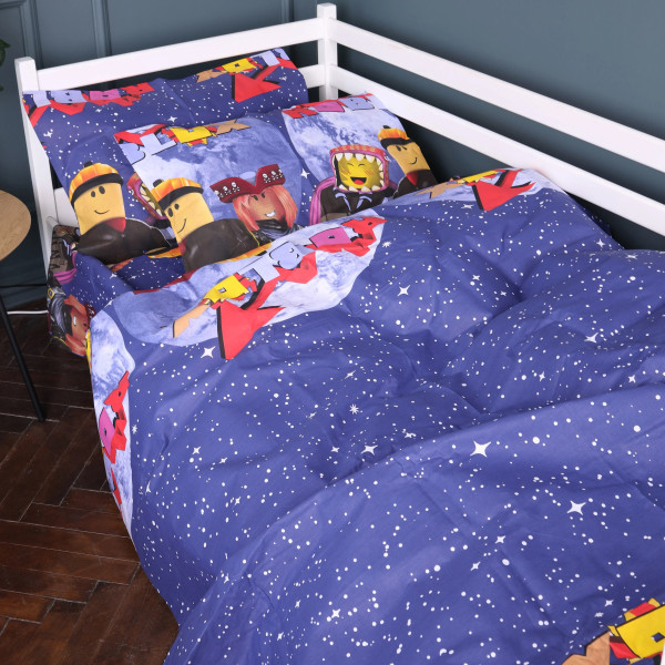 Фото - Комплект постільної білизни MirSon Бязь Kids Time 17-0797 Roblox 175х210 см (2200011442303)