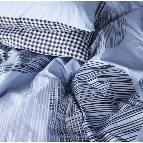 Фото - Комплект постельного белья MirSon Бязь 17-0748 Circles in Checks 175х210 см (2200010847468)