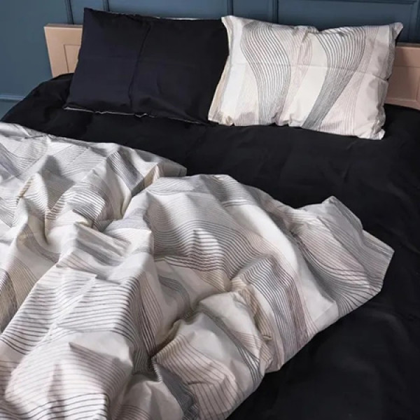 Фото - Комплект постільної білизни MirSon Бязь 17-0733 Luxury Gold Waves 175х210 см (2200010824827)