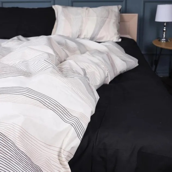 Фото - Комплект постільної білизни MirSon Бязь 17-0733 Luxury Gold Waves 175х210 см (2200010824827)