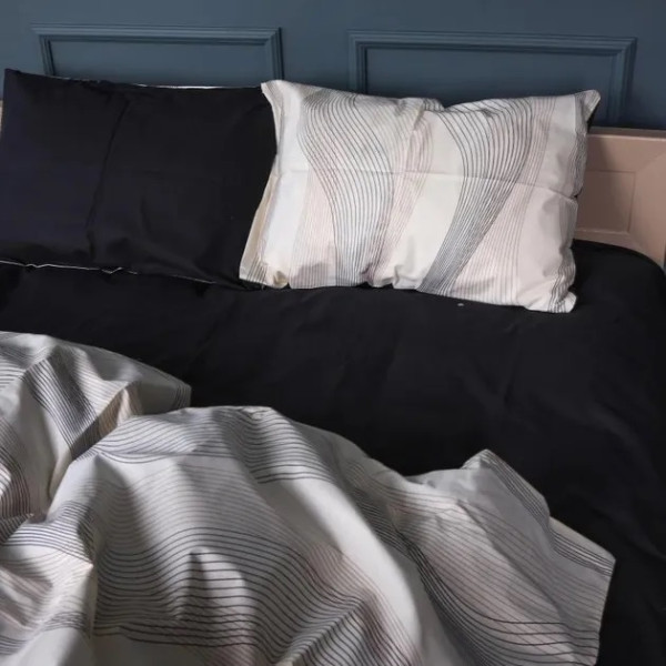 Фото - Комплект постільної білизни MirSon Бязь 17-0733 Luxury Gold Waves 175х210 см (2200010824827)