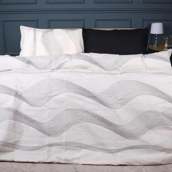 Фото - Комплект постільної білизни MirSon Бязь 17-0733 Luxury Gold Waves 175х210 см (2200010824827)