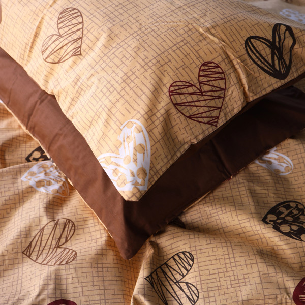 Фото - Комплект постільної білизни MirSon Бязь 17-0705 Toffee Hearts 175х210 см (2200010619676)