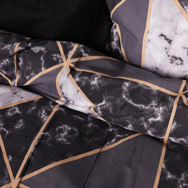 Фото - Комплект постельного белья MirSon Бязь 17-0693 Marbe Black Blocks 175х210 см (2200010453720)