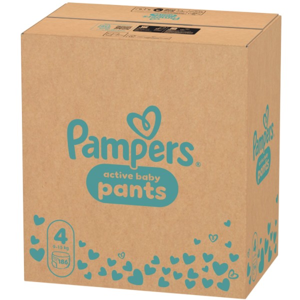 Фото - Одноразовые подгузники-трусики Pampers Active Baby Pants Размер 4 (9-15 кг) 186 шт (80894758)