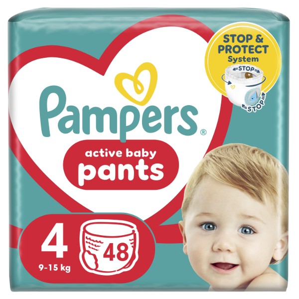 Фото - Одноразові підгузки-трусики Pampers Active Baby Pants Розмір 4 (9-15 кг) 48 шт. (80815157)