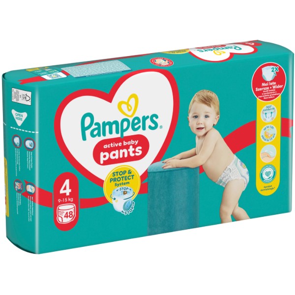Фото - Одноразові підгузки-трусики Pampers Active Baby Pants Розмір 4 (9-15 кг) 48 шт. (80815157)