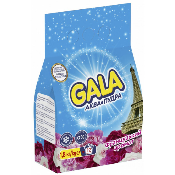 Фото - Пральний порошок Gala Аква-Пудра Французький аромат 1.8 кг (8006540514733)