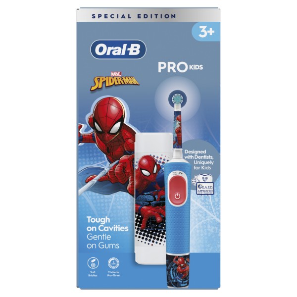 Фото - Зубна щітка електрична Oral-B Braun Pro Kids D103.413.2KX Spiderman «Людина-Павук» + Футляр