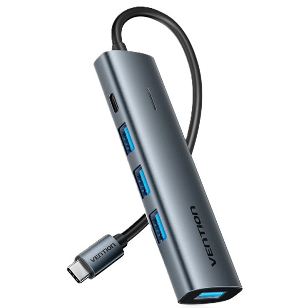 Фото - Хаб USB Vention USB 3.0 Type-C 4xUSB 3.0/1xUSB-C (TGZHB)