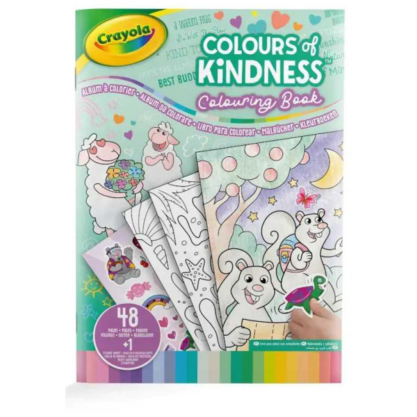 Фото - Раскраски Crayola Color Of Kindness 48 стр. и 1 стр. наклеек (25-2737G)