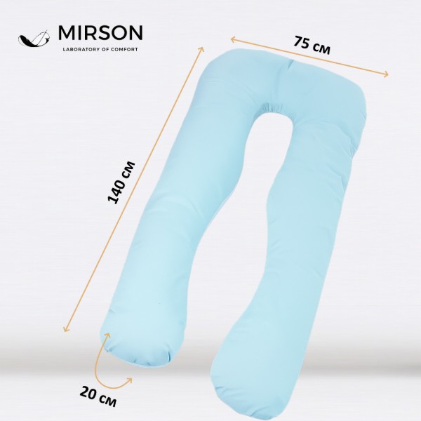 Фото - Подушка для будущих мам MirSon U-образная № 8031 Eco Line White-Blue (2200006185062)