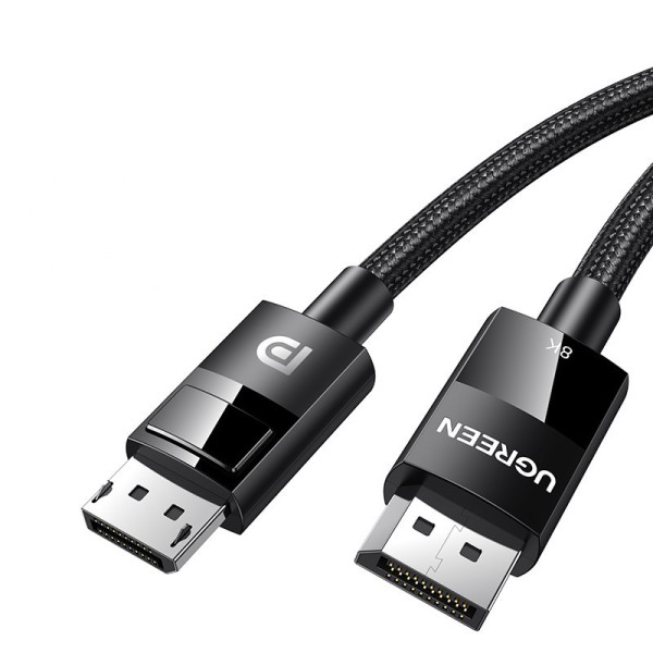 Фото - Кабель UGREEN DP114 DP 1.4 Male to Male Plastic Case Braided Cable 5m Black (80394)