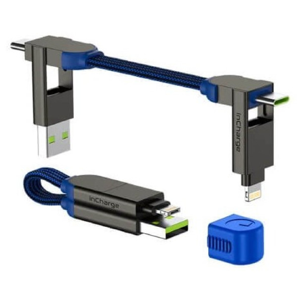 Фото - Кабель синхронізації даних Rolling Square 6in1  inCharge X 100W, синій (X02WR) 