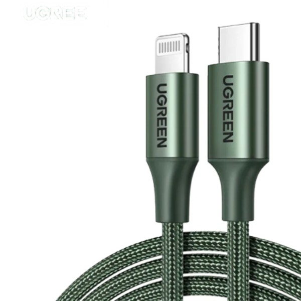 Фото - Кабель UGREEN US304 Lightning To Type-C 2.0 Male 1m Dark Green (80564)